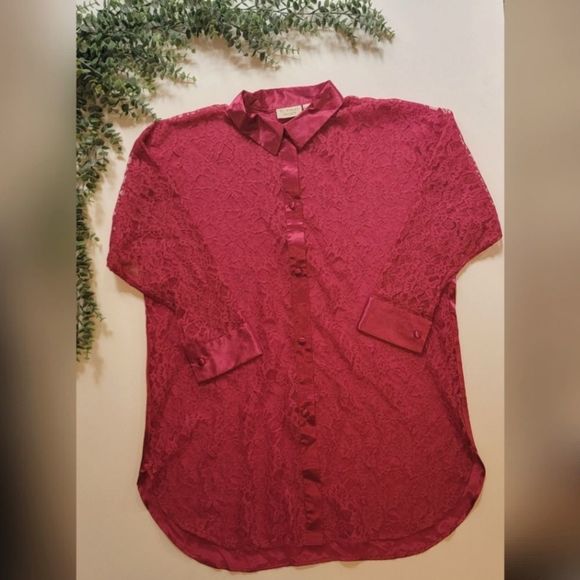 Deadstock Vintage Gold Label Lace Victoria's Secret Lingerie Pajama Shirt Dress